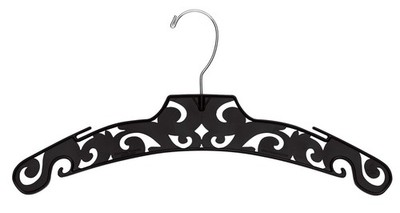 SSWBasics Boutique Black Carved Plastic Dress Hangers - Case of 50
