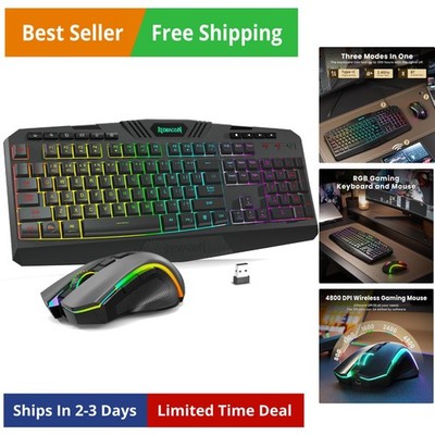 S101M-KS Gaming Keyboard and Mouse Wireless with Tri-Mode, RGB Keyboard and 4...