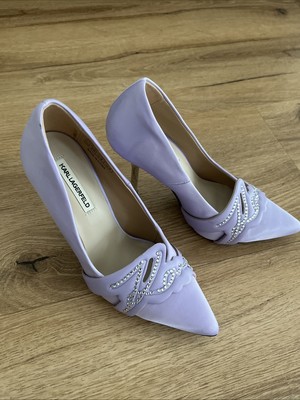 Karl Lagerfeld , High Heels, Pumps Stern blau metallic 