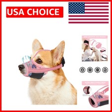 Cute  Comfortable Dog Muzzle - Pink Donut Design - Adjustable for Medium Dogs