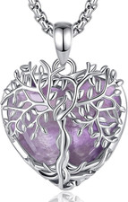 Collana Albero Della Vita Donna Con Cristallo, Ciondolo Albero Della Vita Con Pi