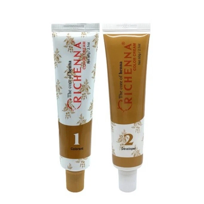 RICHENNA Color Cream Hair Dye With Henna #6N Light Chestnut Korean Cosmetics - Image 4 of 4