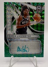 Panini Spectra Aspiring Autographs Chris Livingston AA-26 Bucks Green Prizm /50…