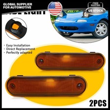 2X Front Side Marker Lights For 1990-2005 Mazda Miata MX-5 Amber Lens Left+Right