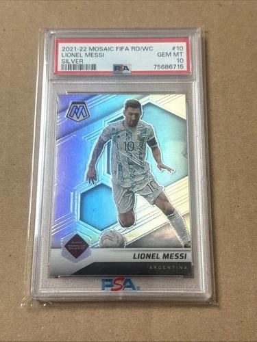 Lionel Messi 2021-22 Panini Mosaic FIFA Road To World Cup PSA 10 (POP 20)