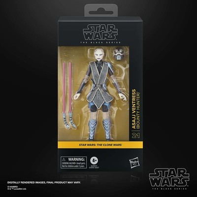 Hasbro Star Wars Black Series 6'' Clone Wars Asajj Ventress (Bounty Hunter) Neu