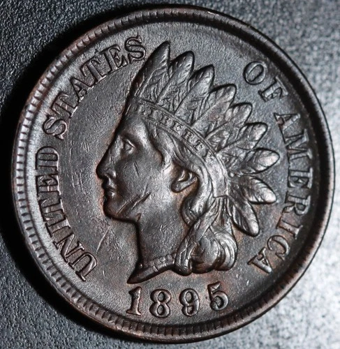 1895 INDIAN HEAD CENT -With LIBERTY & Near 4 DIAMONDS - AU UNC