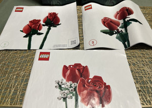 LEGO Botanicals Bouquet of Roses Illustrated Instruction Manual Booklet Set