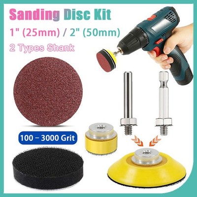 1'' 2'' Schleifscheiben-Set, Schleifscheibe + Polsterauflage, Körnung 100 3000#