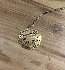 18k gold parthenon necklace with 14k 10in cha...