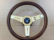 Nardi Wood Steering Wheel Gold Spokes 33cm With Cruise Control Used Nardi Wood Steering Wheel Gold Spokes 33cm With Cruise Control Used