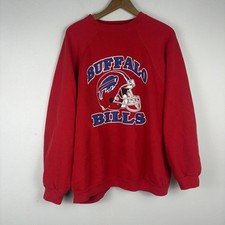 VTG Buffalo Bills Sweatshirt Graphic Red Men's L-XL NFL Trench USA 80s 90s