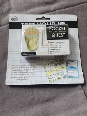 POCKET IQ TEST Family Fun Puzzle Cards Questions & Answers Kit Small Size