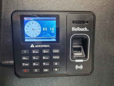 Acropriny Biotouch Biometric Fingerprint Time Clock, New Open Box 