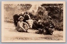 Texas Jack Famous Cowboys NY Bound Big Texas Bull Scandalous John RPPC J7