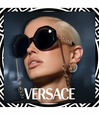 NEW VERSACE VE4395 534587 BLACK / DARK GRAY LENS 59MM