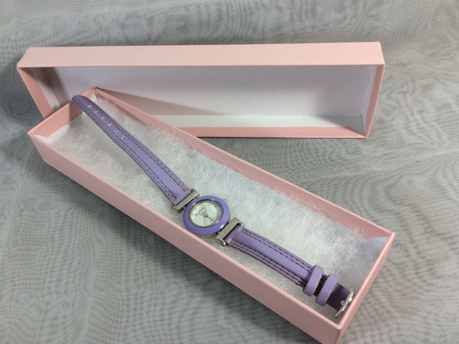 Marcel Drucker Girls Women Purple Leather Watch - Need NEW Battery