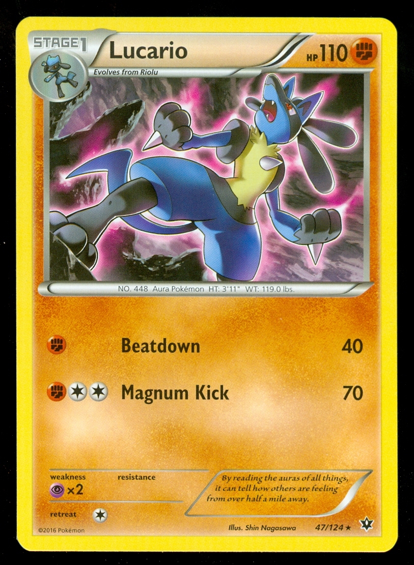 Pokemon LUCARIO 47/124 - XY Fates Collide - RARE - MINT