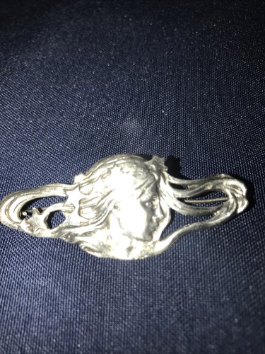 Antique Art Deco Lady Liberty Sterling Silver Brooch
