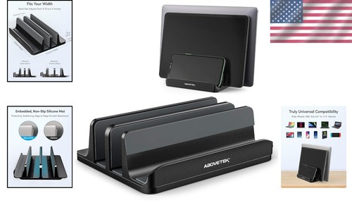 Space-Saving Aluminum Vertical Dock: Holds Laptops, Tablets & Phones Securely - Picture 2 of 9