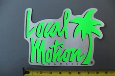 LOCAL MOTION Hawaii Neon Green Palm Tree 80's Surfboards Vintage Surfing STICKER