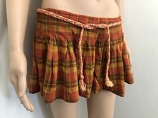 Plaid Mini Skirt Orange Schoolgirl Coquette Fall Y2k Vintage Flirty Skort