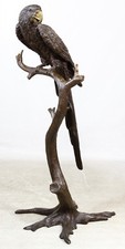 MONUMENTAL Phillips (20th Century) Cast Bronze Parrot  #2 (of a pair)