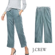 NEW J. Crew Women's Peyton Pull On Velvet Wide Leg Pants Size 10 Light Blue
