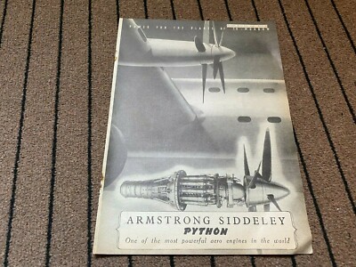AC14 WERBUNG 11X8 DER ARMSTRONG SIDDELEY PYTHON FLUGZEUGMOTOR