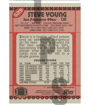 1990 STCC #529 Steve Young San Francisco 49ers Topps HOF Custom