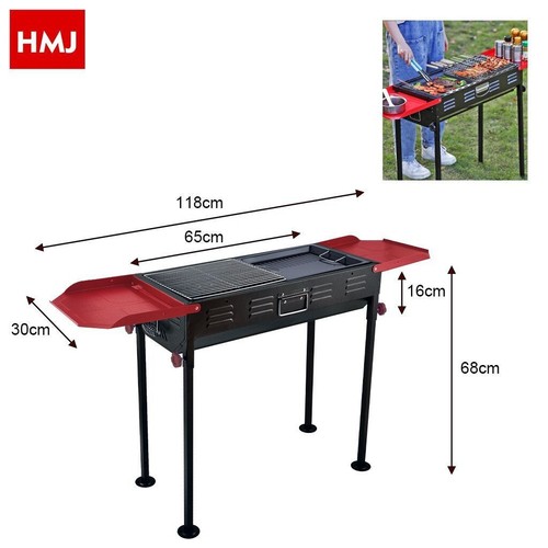 x Barbecue Fornacella Griglia Carbonella Grill Portatile Pieghevole 26635 hmj - Foto 2 di 2
