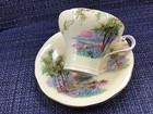 AYNSLEY C493/7 WOODLAND BLUEBELL TIME corset CUP & SAUCER vintage! NEVER USED!! — photo 1