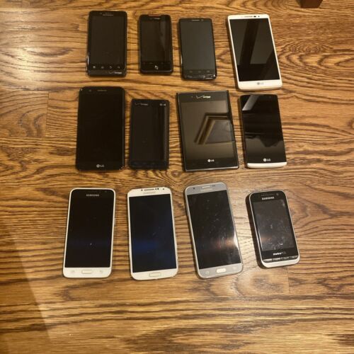 Lot Of 12 Cell Phones, Samsung, Lg, Motorola, Htc, Droid (1066)