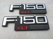 92-97 NEW Ford F-150 XLT 2pc Fender Emblem Nameplate badge Ornament Logo