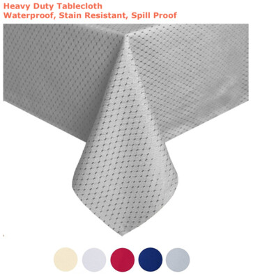 Tektrum 60''X120'' Rectangular Waffle Tablecloth-Waterproof/Spill Proof (Grey)