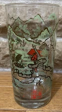 Vintage Libby Japanese Garden Pattern Glass Tumbler