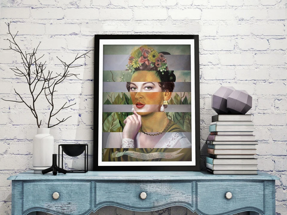 Autorretrato de Frida Kahlo y Ava Gardner - Póster Lienzo Obra de Arte Foto 4 de 4