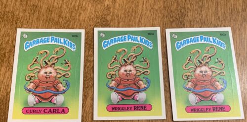 1986 Topps Garbage Pail Kids Curly Carla #103b Series 3 Wriggley Rene PW - Picture 1 of 1