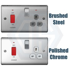 BG Nexus Brushed Chrome Polished Chrome Switches Sockets Full Range Satin Steel