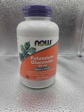 Now Foods, Potassium Gluconate, 99 mg, 250 Tablets 07/2028