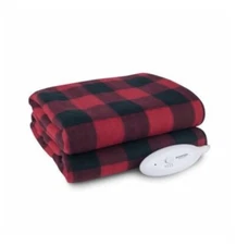 Biddeford comfort KNIT Flecce Heated electric soft blanket Throw 60x50 Buffalo 