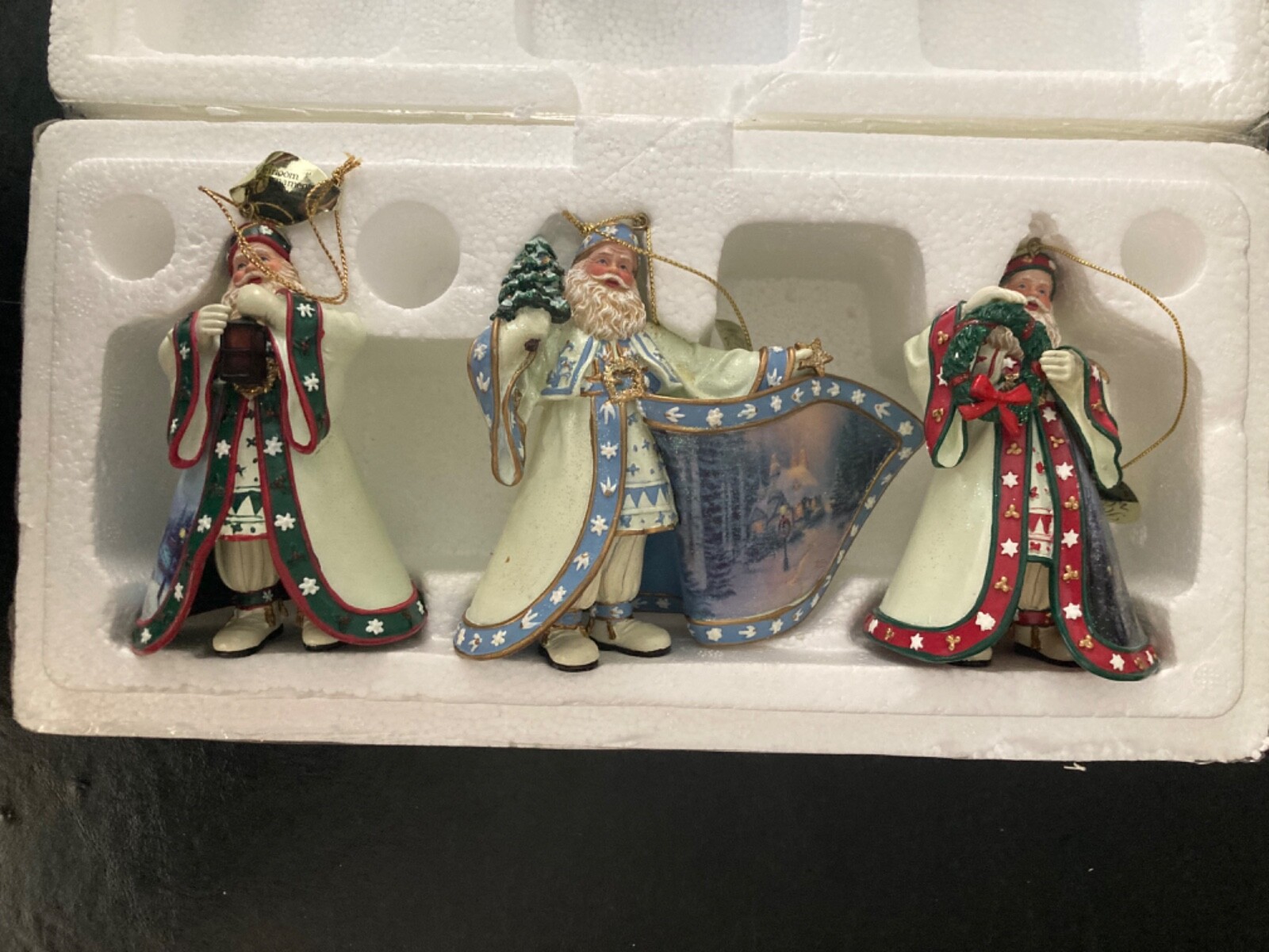 Thomas Kinkade Old World Santas Collection Ashton Drake Heirloom Ornament Lot