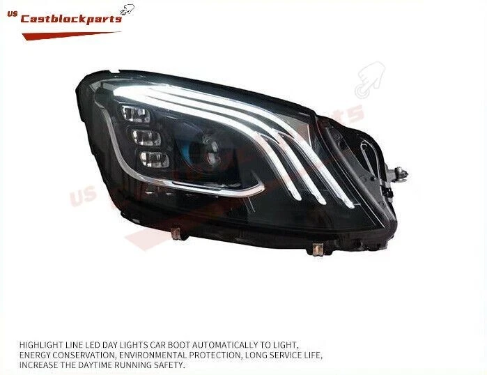 Actualización 2018+ Juego de faros LED para 13-17 MERCEDES CLASE S S63 65 S550 Facelift Foto 3 de 4