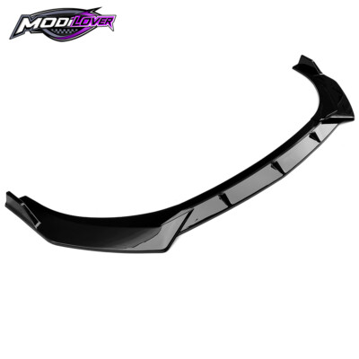 Gloss Black 2-Layer Front Bumper Lip Splitter For 2021-2023 Hyundai Elantra (4-Piece Kit)
