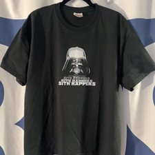 Vintage Star Wars Darth Vader  Sith Happens  Funny Tee Men  s Large