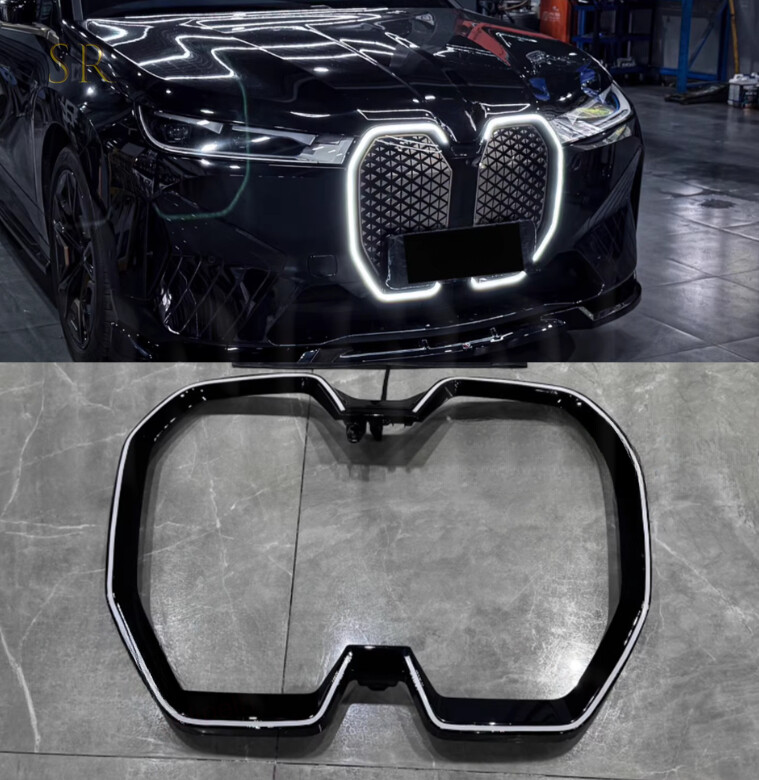 b.m.w Gloss Black W/LED Front Bumper Kidney Grille Frame Replace For BMW