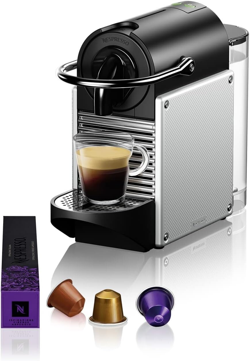 Nespresso Pixie EN124.S Macchina da caffè di De'Longhi, Sistema Capsule Nespres