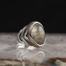 Agate Men silver ring Handmade pure 925 SILVER w Yamani Aqeeq Agate stone
