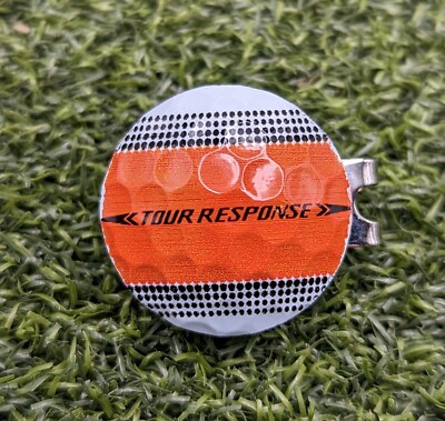 TaylorMade Tour Response Orange Real Golf Ball Marker With Magnetic Hat Clip