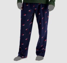 40 Club Room Men's Blue Santa Hat Lounge Fleece Pajama Pants Size L